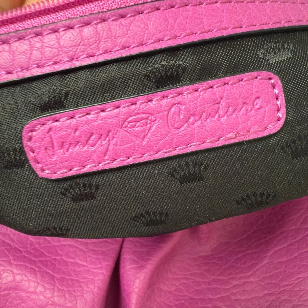 Juicy Couture Greta Flap Crossbody Bag Fuchsia Pink Gold Chain Y2K Hobo Purse